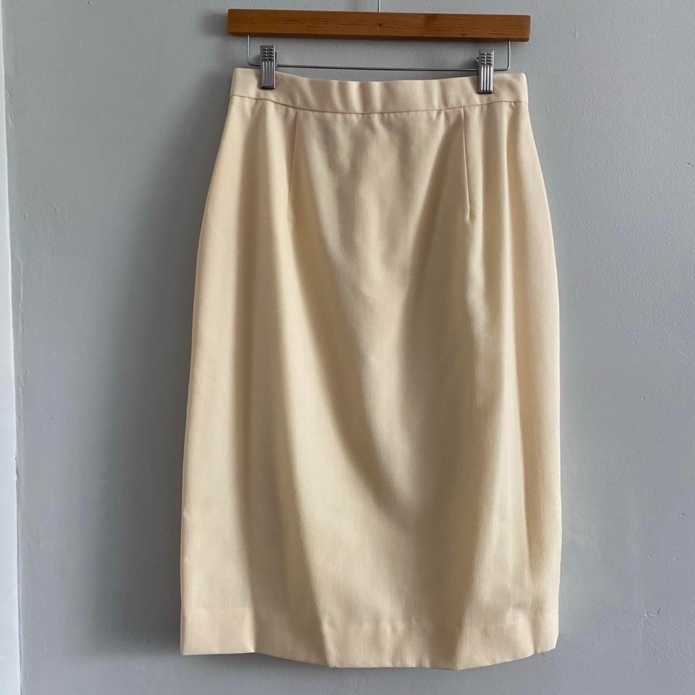 Vintage yellow wool dress skirt